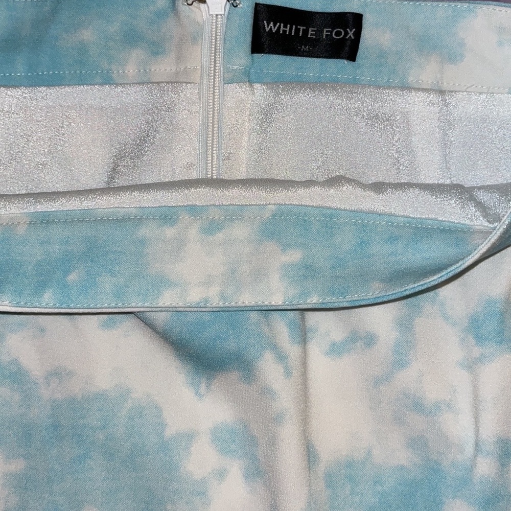 White Fox Boutique Sky Blue Mini Skirt Halter Top 2 Piece Set - Picture 10 of 11